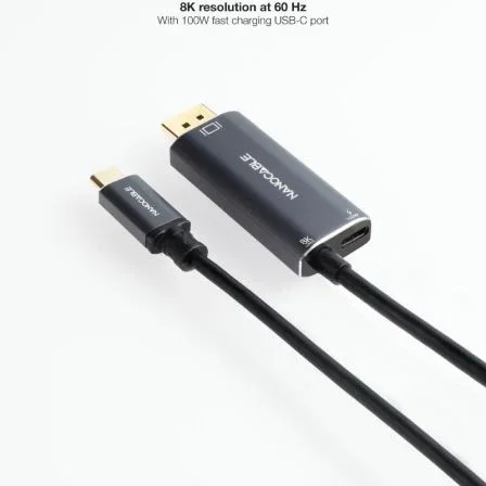 CABLE USB-C/M A DISPLAYPORT/M 8K + USB-C/H 1.8 M NANOCABLE CABLE USB-C/M A DISPLAYPORT/M 8K + USB-C/H 1.8 M NANOCABLE